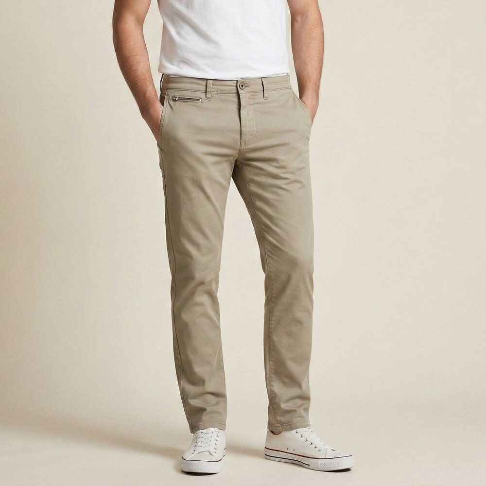 Zara Men's Khaki Skinny Fit Chinos Pants